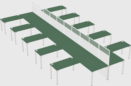 Shared l-shape cubicle