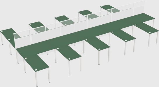 Shared l-shape cubicle