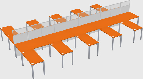 Shared l-shape cubicle