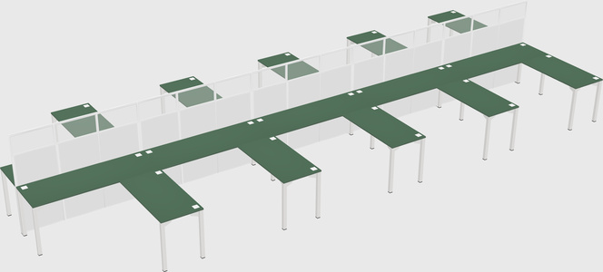 Shared l-shape cubicle