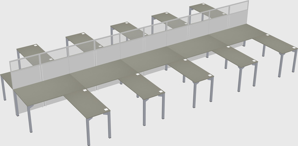 Shared l-shape cubicle