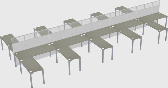 Shared l-shape cubicle