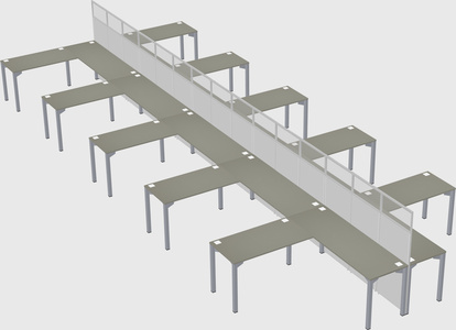 Shared l-shape cubicle