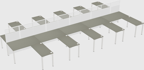Shared l-shape cubicle