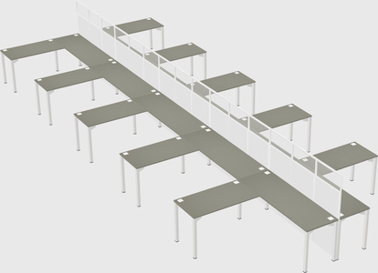 Shared l-shape cubicle