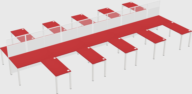 Shared l-shape cubicle