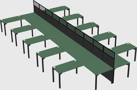 Shared l-shape cubicle
