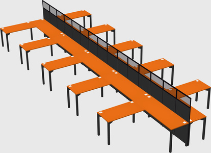 Shared l-shape cubicle