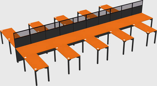 Shared l-shape cubicle