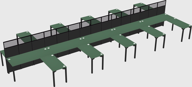 Shared l-shape cubicle