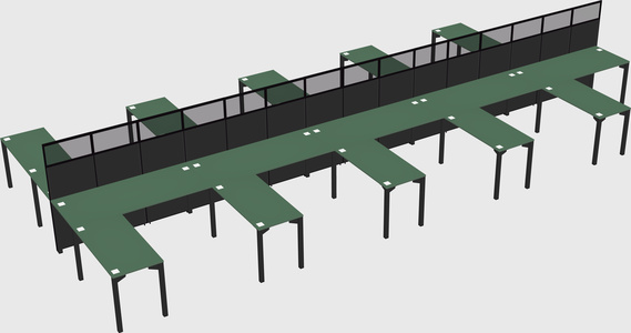 Shared l-shape cubicle