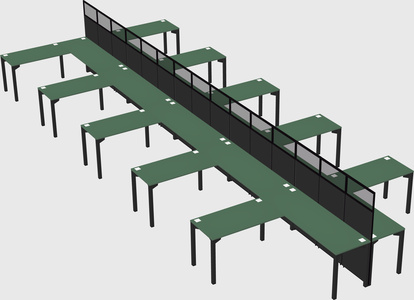 Shared l-shape cubicle