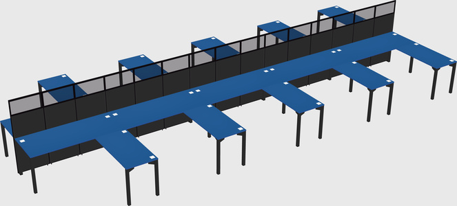 Shared l-shape cubicle