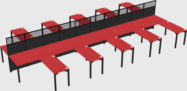 Shared l-shape cubicle