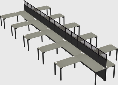 Shared l-shape cubicle