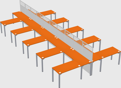 Shared l-shape cubicle