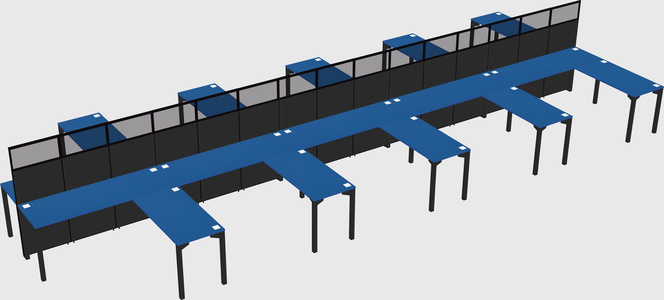 Shared l-shape cubicle