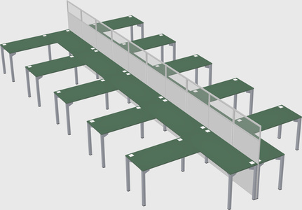 Shared l-shape cubicle