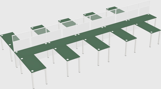 Shared l-shape cubicle