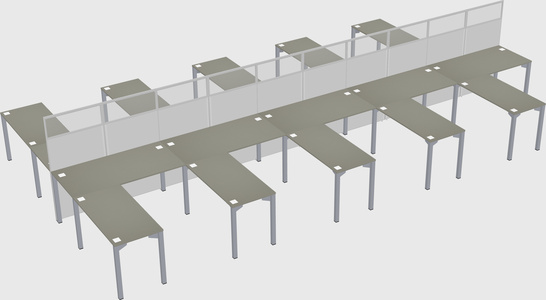 Shared l-shape cubicle