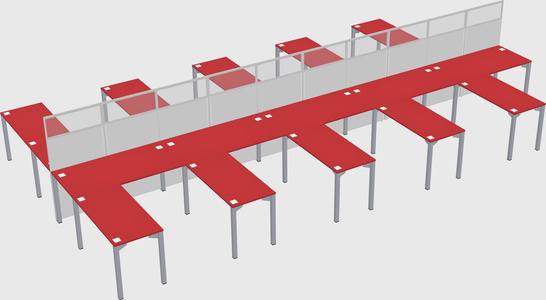 Shared l-shape cubicle