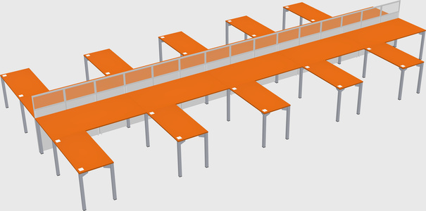 Shared l-shape cubicle