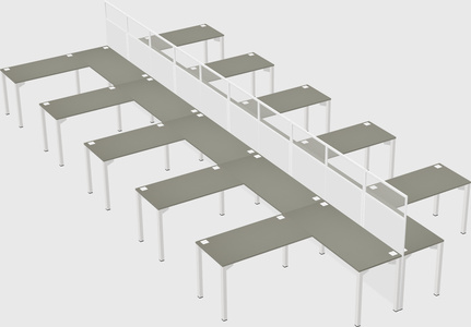 Shared l-shape cubicle