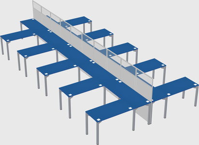 Shared l-shape cubicle