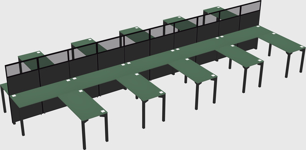 Shared l-shape cubicle