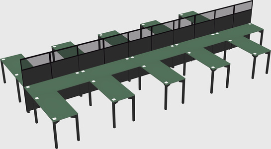 Shared l-shape cubicle