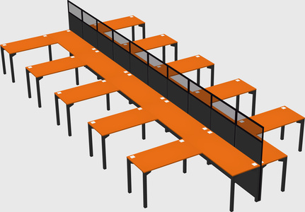 Shared l-shape cubicle