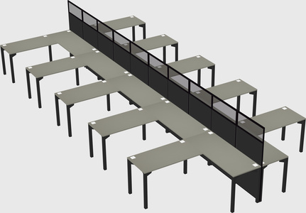Shared l-shape cubicle