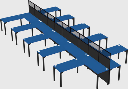 Shared l-shape cubicle