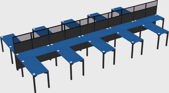 Shared l-shape cubicle