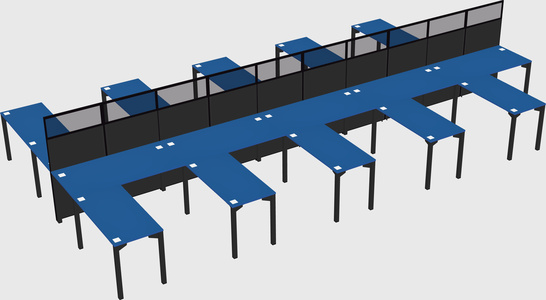 Shared l-shape cubicle