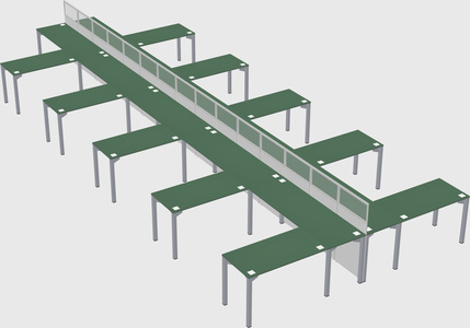 Shared l-shape cubicle