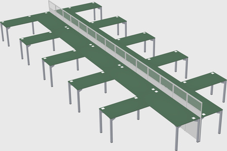 Shared l-shape cubicle