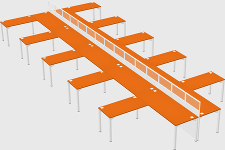 Shared l-shape cubicle