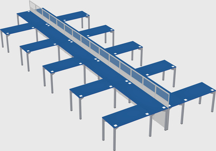 Shared l-shape cubicle