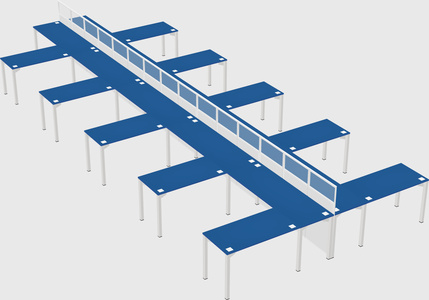 Shared l-shape cubicle
