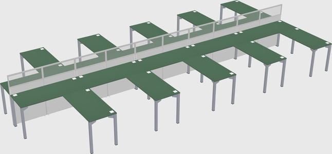Shared l-shape cubicle