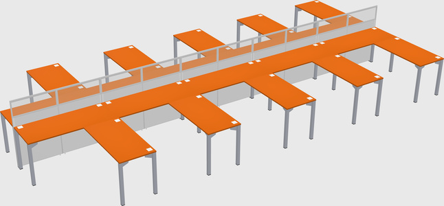 Shared l-shape cubicle