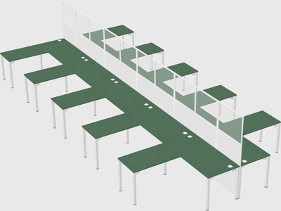 Shared l-shape cubicle