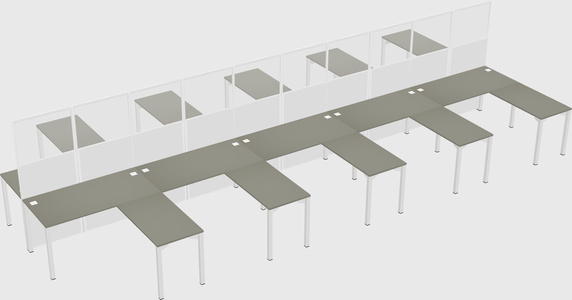 Shared l-shape cubicle