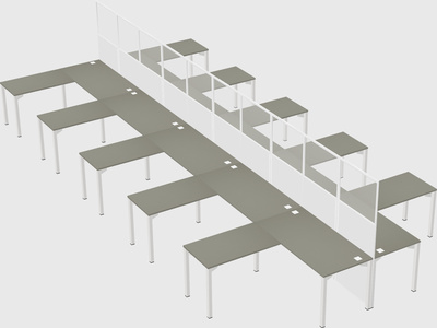 Shared l-shape cubicle