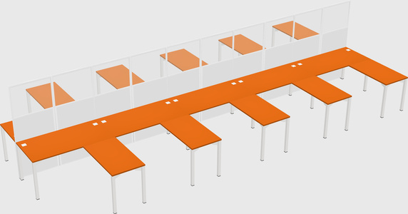 Shared L-shape Cubicle