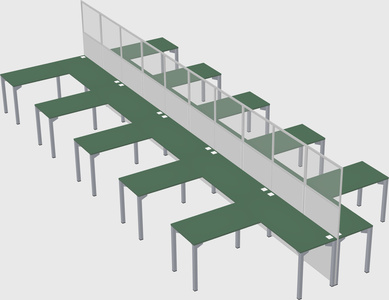 Shared l-shape cubicle