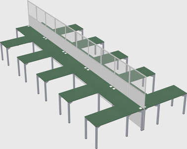 Shared l-shape cubicle