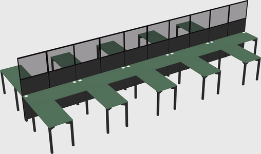 Shared l-shape cubicle