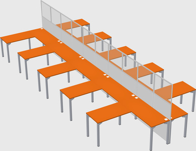 Shared l-shape cubicle